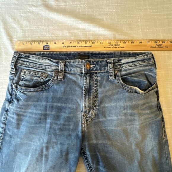 Silver Jeans Co Zac Relaxed‎ Straight Leg Jeans Mens 35/32 Blue Fade - Picture 9 of 12